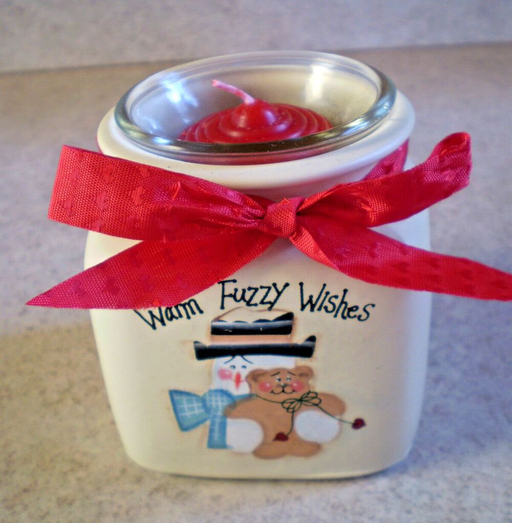 Crazy Mountain Votive Candle Holder NEW - w/ Snowman and Teddy Bear Christmas